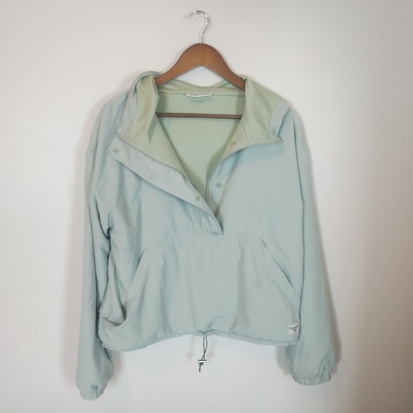 Bearpaw Outdoors Pastel Green Lightweight Hooded Half Zip Jacket Size M Sporty - Picture 2 of 8